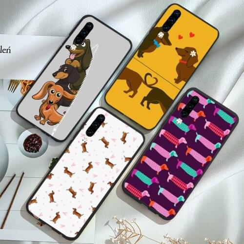 Kawaii I Love Dachshunds Letter Phone Case For Huawei P40 P20 P30 lite Pro P Smart 2019 Mate 40 20 10 Lite Pro Nova 5t