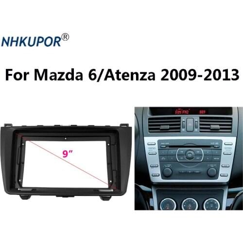 9 Inch Car Radio Fascia Trim Kit For Mazda 6/Atenza 2009-2013 2 Din Audio Fitting Adaptor Facia Panel In-dash Installation