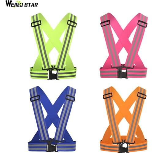 WEIMOSTAR Summer Chilidren Cycling Vest Night Safe Riding 4cm Reflective Bicycle Vests Adjustable Safety MTB Road Kid Bike Vests