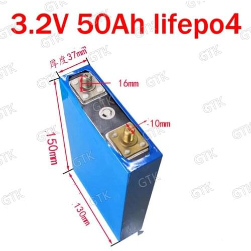 4pcs GTK lifepo4 3.2v 50Ah lithium battery 3C high drain for diy 12V solar Inverter scooter backup power heater air conditioning