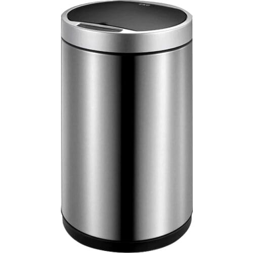 Zq Automatic Induction Trash Can 12L Home Kitchen Smart European Creative Living Room Bedroom Stainless Steel