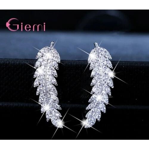 New Fashion Earrings for Women Ladies Cubic Zircon Shining 925 Stering Silver Jewelry Lovely Wedding Engagement Party Accessory