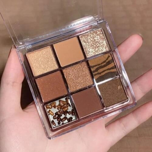 Nine Colors Eye Shadow Palette Glitter Pearly Matte Acrylic Transparent Eye Shadow Palette Charming Eye Makeup Cosmetics