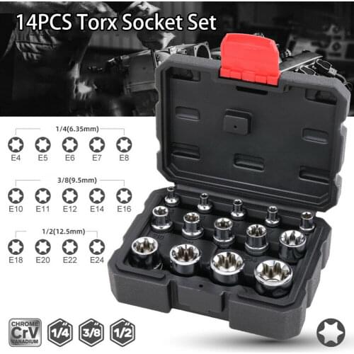 1/4 3/8 1/2 Drive Socket Adapter Converter 14pcs Flower Type Socket Set Drive Socket Set Socket Inner Flower Plum Blossom Socket