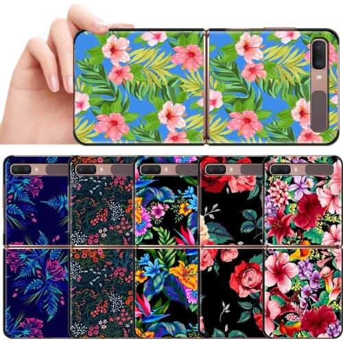 Hot Tropical Flowers Colourful Case For Samsung Galaxy Z Flip 6.7" Hard PC Cover Mobile Phone Bag ZFlip 5G Segmented Capa