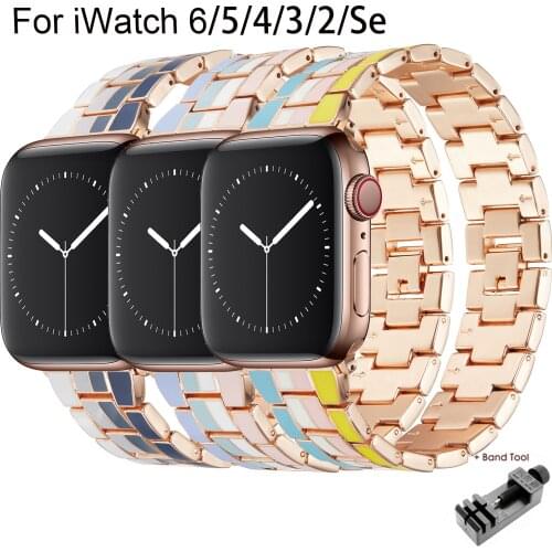 Band For Apple Watch6 5 4 3 2 1 42mm 38mm 40MM 44MM Metal Stainless Steel Watchband Bracelet Strap for iWatch Series Accessories