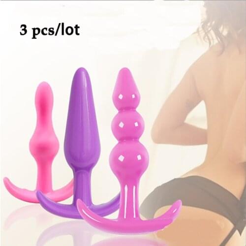 3pcs/lot silicone anal plug butt prostate massager erotic toys anal jewel Anal Dildo Anal Sex Toys for women and men