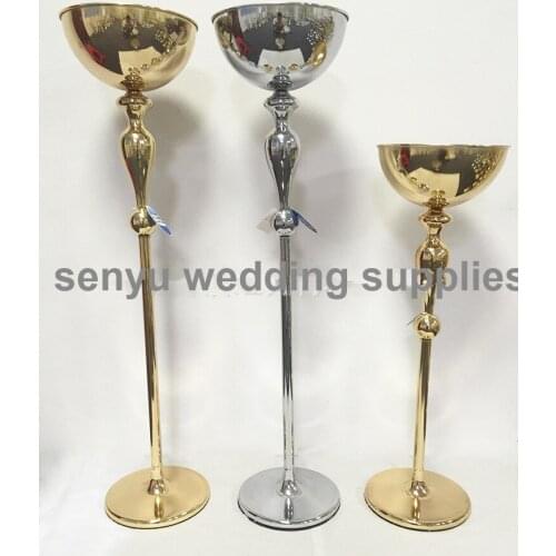 Wedding flower stand arrangement table centerpiece metal gold plating weddings geometric road lead for party senyu0485