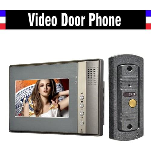 7" monitor video intercom video door phone system video doorbell interphone kits IR Night Vision pinhole Camera wired intercom