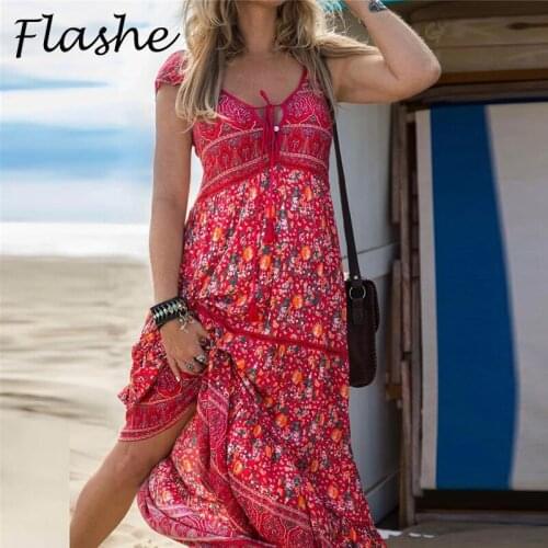 Vintage Print Dress Women V-Neck Short Sleeve Long Party Dress Summer Plus Size Printing Ladies Dress Fashion Streetwear Vestido