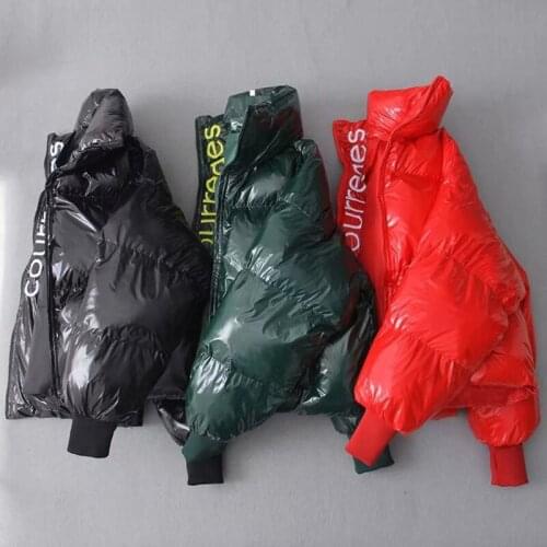 Winter Glossy Down Parka womens Waterproof Coat Embroidery jacket large size Loose Winter Warm Thick Parka Women Jacket