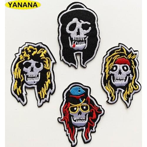 Rock band Gun Patch Badges Embroidered Applique Sewing Iron On Badge Clothes Garment Apparel Rose Accessories