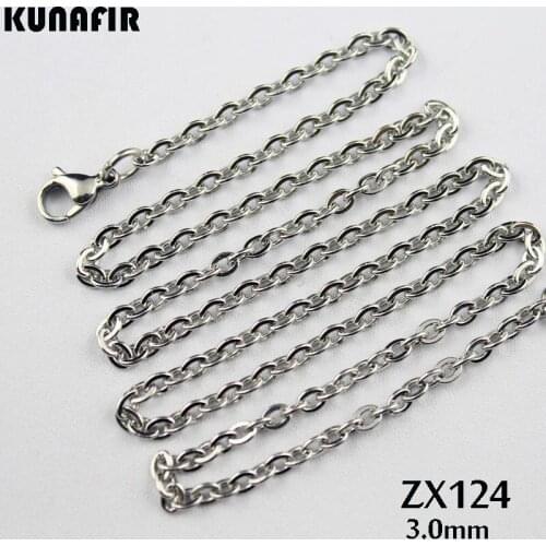16"-38" length 3mm cross chain stainless steel necklace welding chain women girl fashion jewelry 20pcs ZX124