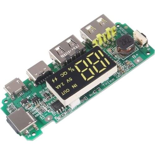 18650 Battery Charger Protection Module Dual USB 5V 2.4A with BMS Protection DIY Mobile Charging Accessories Digital LCD Display