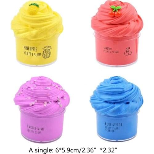 4Pcs Butter Slime with Pineapple Slime Cherry Slime and Cartoon Slime Super Soft Birthday Gifts