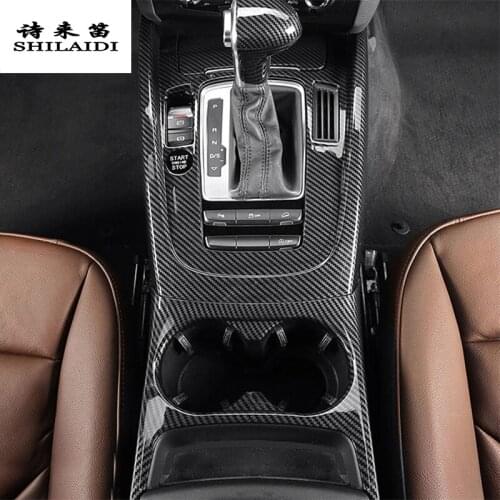 Car Styling Console Armrest Gear Shift Decoration Frame Covers Trim For Audi Q5 2010-2017 Carbon Fiber Interior Auto Accessories