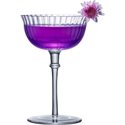 Free Shipping 4PCS 150ml Classic Goblet Ripple Cocktail Glasses Martini Glass Wine Glass Set of 4