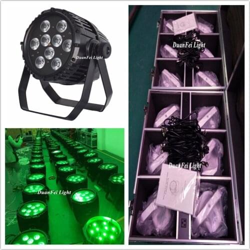 Flight box) 8pcs 9x10w wireless led par rgbw dj equipment battery led uplightings for wedding party building wash wall
