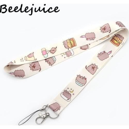 Cartoon cat Keychain Lanyards Id Badge Holder ID Card Pass Gym Mobile Phone Badge Holder Key Strap webbings ribbons