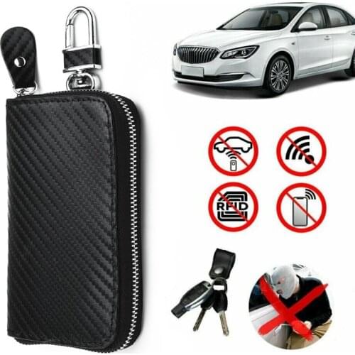 1 Pcs Key Case RFID 10x6.5x3cm Signal Bag Anti-theft Black Faraday Key Fob Protector Cage Automotive Interior Accessories