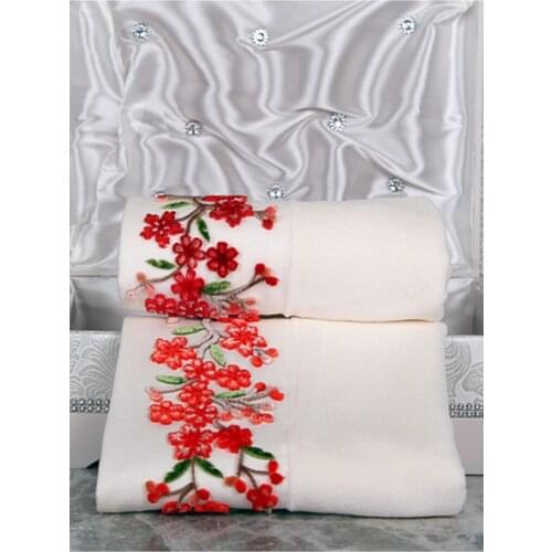 Flower Derorative Kitchen Bathroom Velvet Embroidered Towel for Hand Face Famous 100% Velvet Turkey Fabric 50*90 cm Motif towel