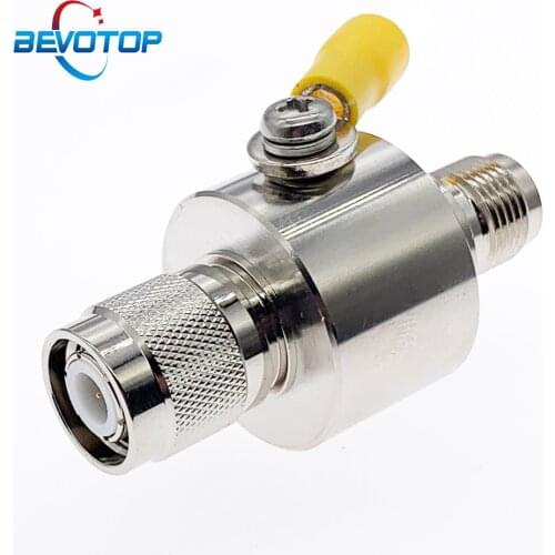 BEVOTOP TNC Coaxial Lightning Arrester 50ohm 3GHz TNC Male to Female Surge Arrester Protection Device for CCTV Camera Video