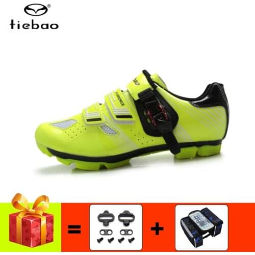 Tiebao Mountain Bike Shoes Men Sapatilha Ciclismo Mtb Cycling Sneakers Add Cleats Riding Bicycle Shoes Self-locking Breathable