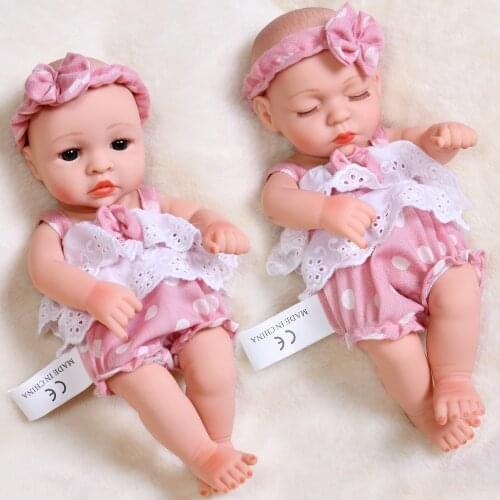 30CM Sleeping Reborn Baby Doll Full Silicone Body Baby Dolls No Function Soft Lifelike Real Reborn Bebe Toys Gifts For Children