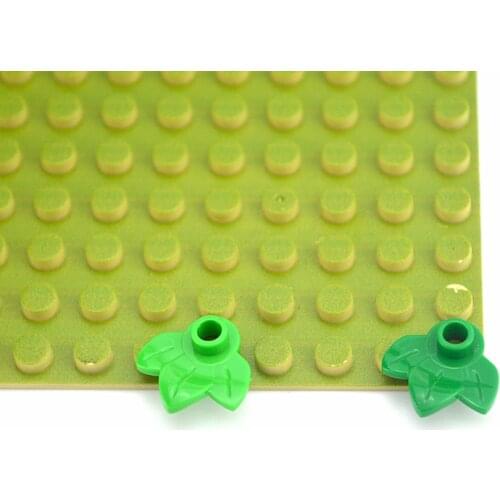 LEDUO Compatible Assembles Particles 32607 1x1 Round Plate withThree 3 Leaves Building Blocks Parts DIY Educational Gift Toy