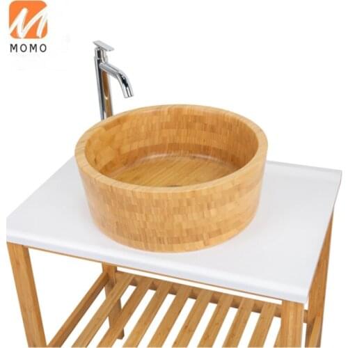 Top Selling Bathroom Vessel Face Round Wash Basin Bamboo Basin Sink