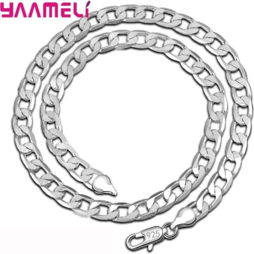 Real 925 Sterling Silver Stamp Link Necklaces Fashion Multi Femme Collarbone Chain Accessories Jewelry For Women Unisex Choker