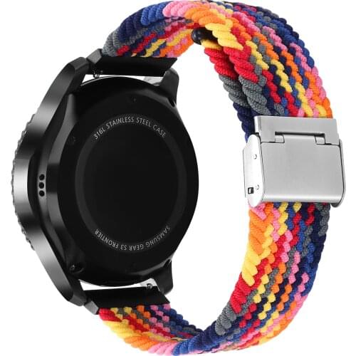 20mm 22mm Bracelet Huawei Watch Length Adjustable Braided Nylon Watchband for Samsung Galaxy Watch Active 2 Watch Strap Band