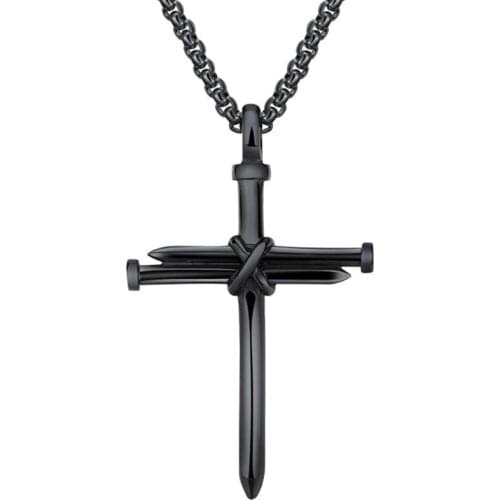 Crucifix Pendant Necklace men fashion jewelry men women boys girls Christmas gift 24 inches