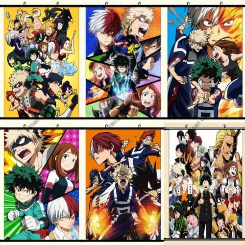 Anime Posters and Prints My Hero Academia Canvas Painting Wall Art Nordic Room Decor Pictures for Living Kids Home Decoration