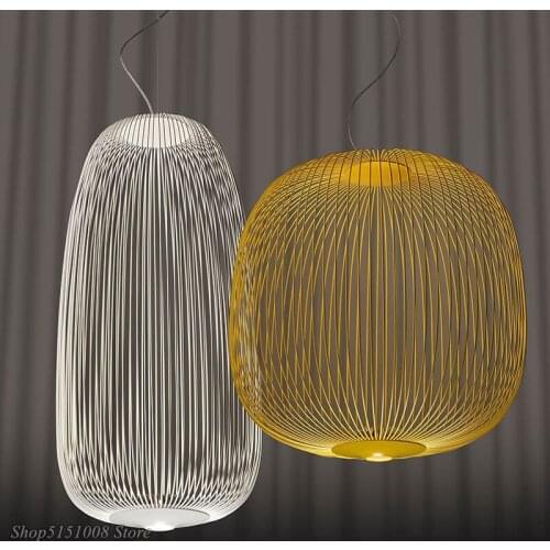 Modern Spokes pendant lamp for Living Room Dining Room Study Shadow Bird Cage Pendant Light Home Decor Led Hanging Lamp Fixture