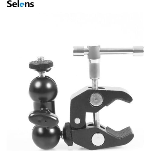 Articulating Magic Arm Mount Adapter Aluminum Alloy and Magic Friction Arm Super Crab Clamp Articulating Pliers Clip for Monitor