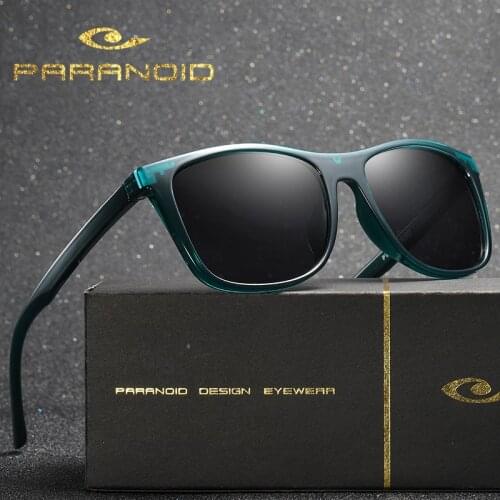 PARANOID Vintage Sunglasses Polarized Mens Sun Glasses For Men Driving Black Square Oculos Male 8 Colors Model 8648