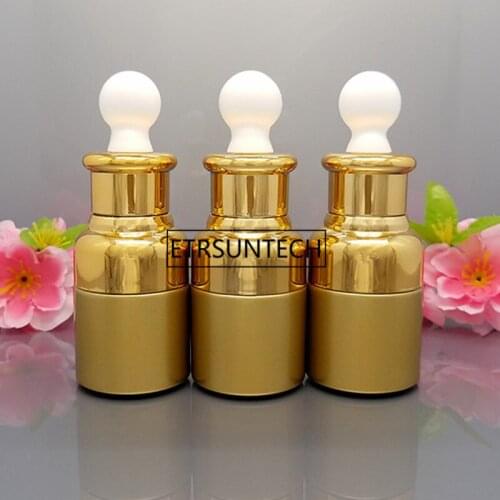 Glass 20ml gold Essential Oil Bottle Dropper Pot Women Cosmetic Container F1483