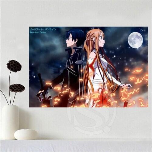 Custom canvas poster Art Sword Art Online poster cloth fabric wall poster print Silk Fabric Print SQ0604