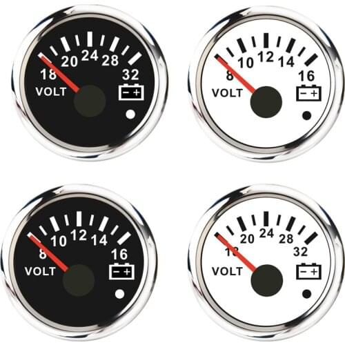52 mm Voltmeter Volt Meter Voltage Gauge for Marine Yacht Waterproof Boat Car Gauges with Alarm