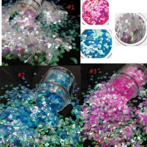 WTY17 NEW 3Color Bling Scale 1 Jar Xmas Nail Art Glitter Powder Dust Gold Silver Hexagon Sequins Decoration Christmas (10g Jar)