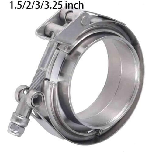 V Band Clamp 1.5/2/3/3.25 inch Stainless Steel Quick Release V Band Clamp With Male Female Flange Exhaust Pipe Clamp