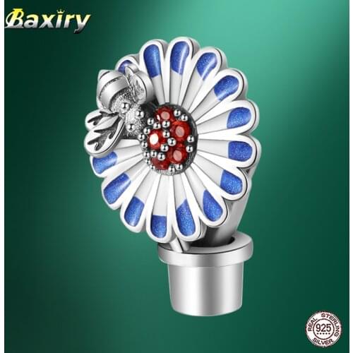 New Sunflower Honeybee Bead 925 Sterling Silver Fit Charms Silver 925 Original 2020 Bracelets DIY Beads For Women Jewelry Making