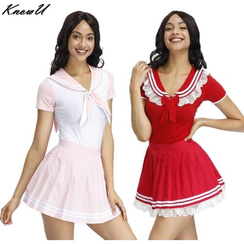 KnowU Women ABDL Cotton Onesie Pajamas Romper Crotch Ddlg Sexy Lingerie Uniform Maid Uniform