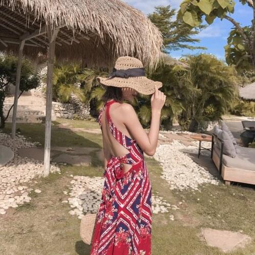 Bella phiosophy 2019 summer boho women open back dress ladies fashion beach chiffon elegant dress female lace up sexy dress