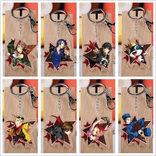 10 pcs Anime PERSONA 5 the Animation Acrylic Keychain Toy THE DAY BREAKERS Figure Bag Pendant Double sided Key Ring toy