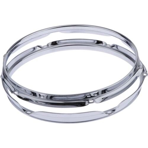 2.5mm Die Cast CHROME Tom Tom Snare Drum Hoops PAIR 12" 6 Ear/Hole/Lug