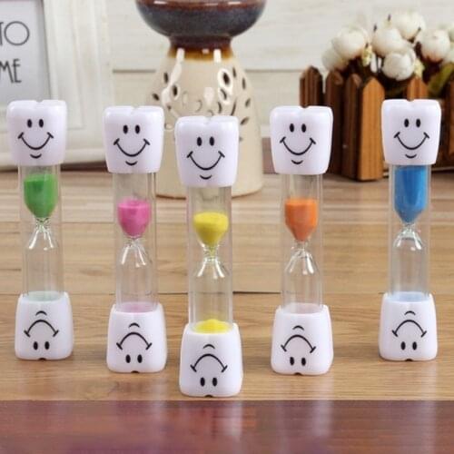 Smiling Face Hourglasses Children Kids Toothbrush Timer Sand Clock Egg Timers 3 Minutes/ 5 Minutes For Tea Cafe Reminder