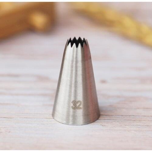 #32 Small Size Open Star Cake Decorating Pastry Piping Nozzle Icing Tips Bakeware Kitchen Cookies Tools Stainless Steel