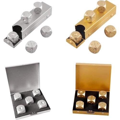 5pcs Aluminum Whisky Dice Stones Ice Cubes Bucket Reusable Chilling for Whiskey Wine Keep Your Drink Cold Longer